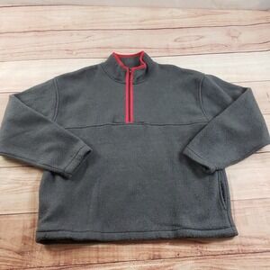 Cheetah Mervyns Sweater Mens Large Gray Outdoors Sweatshirt Fleece 1/4 Zip Adult